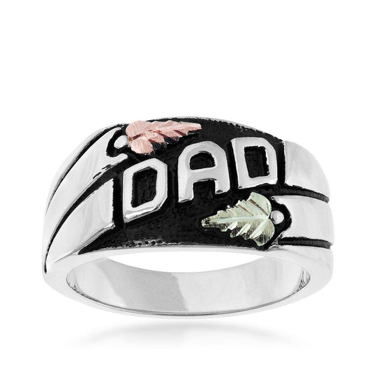 Sterling silver men's antiqued dad ring by Mt. Rushmore Black Hills Gold