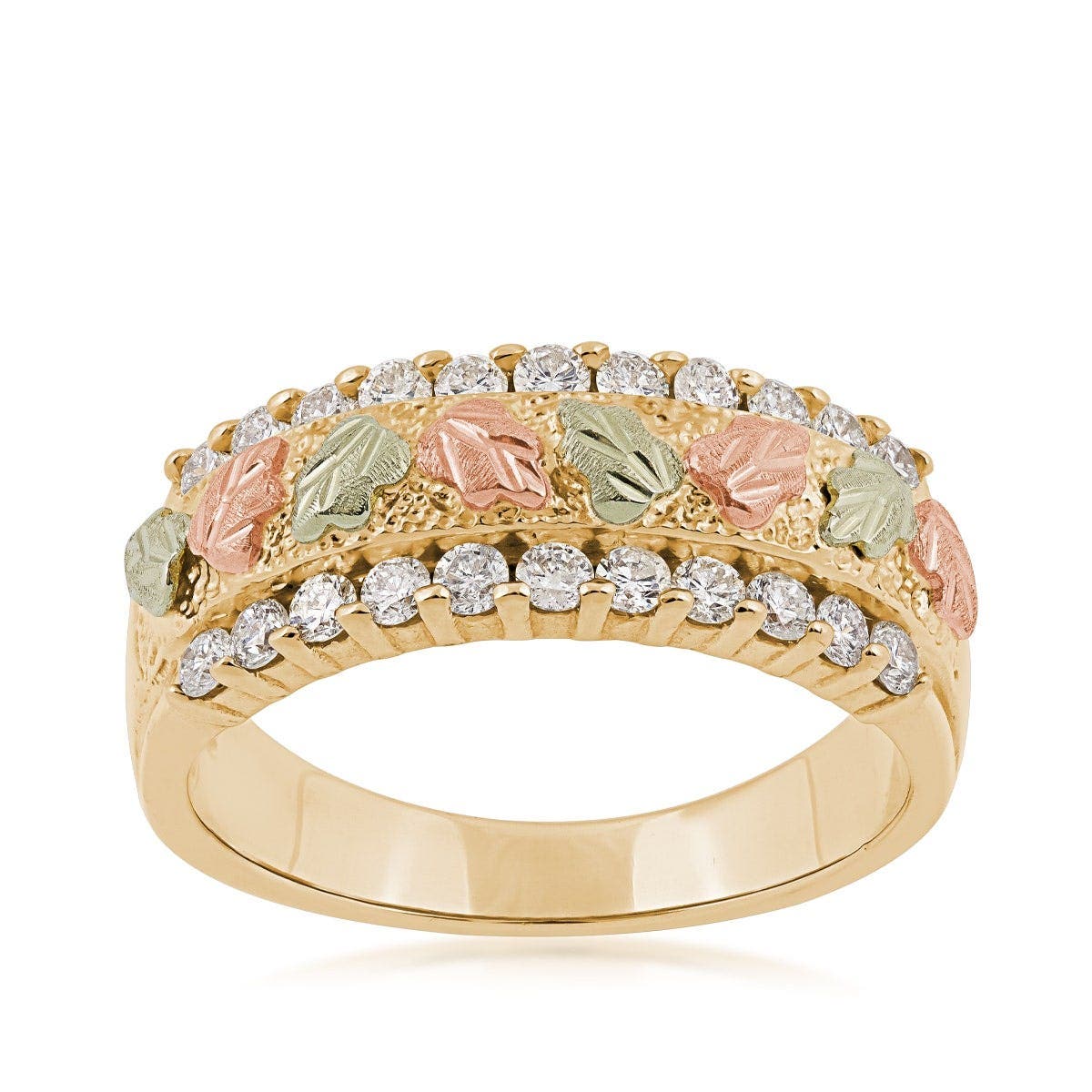 10K yellow gold 1/2 ct. tw. diamond railroad anniversary ring by Mt. Rushmore Black Hills Gold