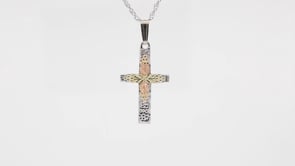 Grape and leaf textured cross pendant by Mt. Rushmore Black Hills Gold, product video