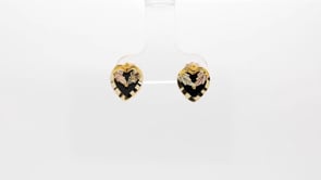 10K yellow gold onyx heart pendant and earring set featuring heart-shaped leaf accent by Mt. Rushmore Black Hills Gold, product video