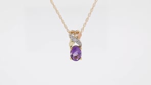 10K yellow gold oval amethyst and diamond accent twist pendant by Mt. Rushmore Black Hills Gold, product video