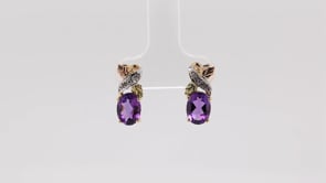 10K yellow gold oval amethyst and diamond accent earrings by Mt. Rushmore Black Hills Gold, product video