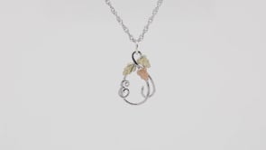 Sterling silver initial letter e and vine pendant by Mt. Rushmore Black Hills Gold, product video
