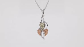 Sterling silver diamond cut elongated grapevine cluster pendant by Mt. Rushmore Black Hills Gold, product video