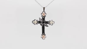 Sterling silver antiqued dove cross pendant by Mt. Rushmore Black Hills Gold, product video