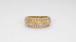 10K yellow gold 1/2 ct. tw. diamond railroad anniversary ring by Mt. Rushmore Black Hills Gold, product video
