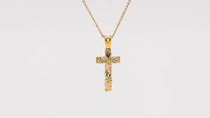 10K yellow gold grape cluster and leaf cross pendant by Mt. Rushmore Black Hills Gold, product video