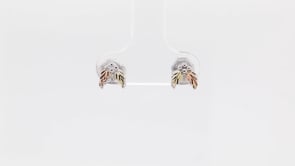 Sterling silver double leaf and grape cluster stud earrings by Mt. Rushmore Black Hills Gold, product video