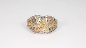 Sterling silver and 10K yellow gold grape cluster and milgrain filigree ring by Mt. Rushmore Black Hills Gold, product video