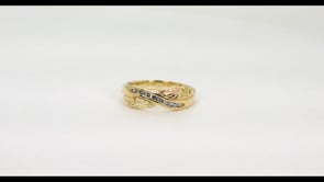 10K yellow gold round Yogo sapphire channel set grape cluster ring with Black Hills Gold detailing, product video